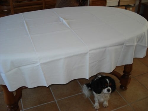 decouper une nappe ovale