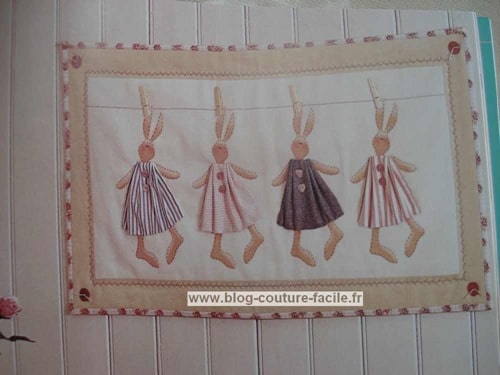 lapin applique tilda