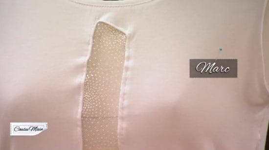 M6 cousu main T shirt blanc customise Marc detail