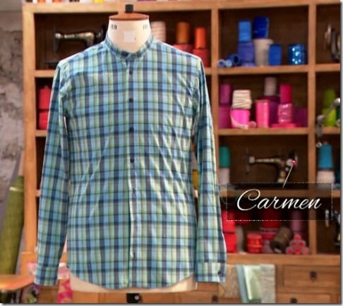 Cousu main chemise homme carmen