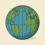 Mappemonde avec fuseaux