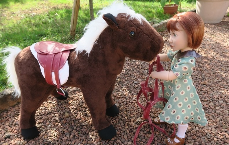 peluche harnais cheval pour poupee