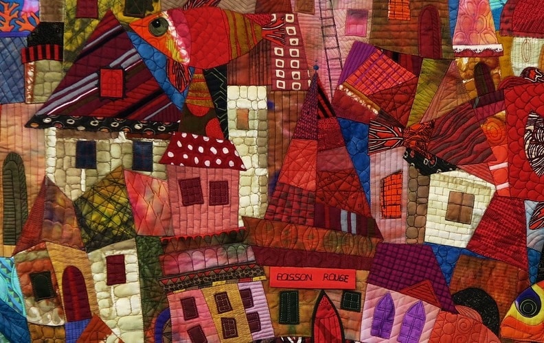 detail des maisons en tissu