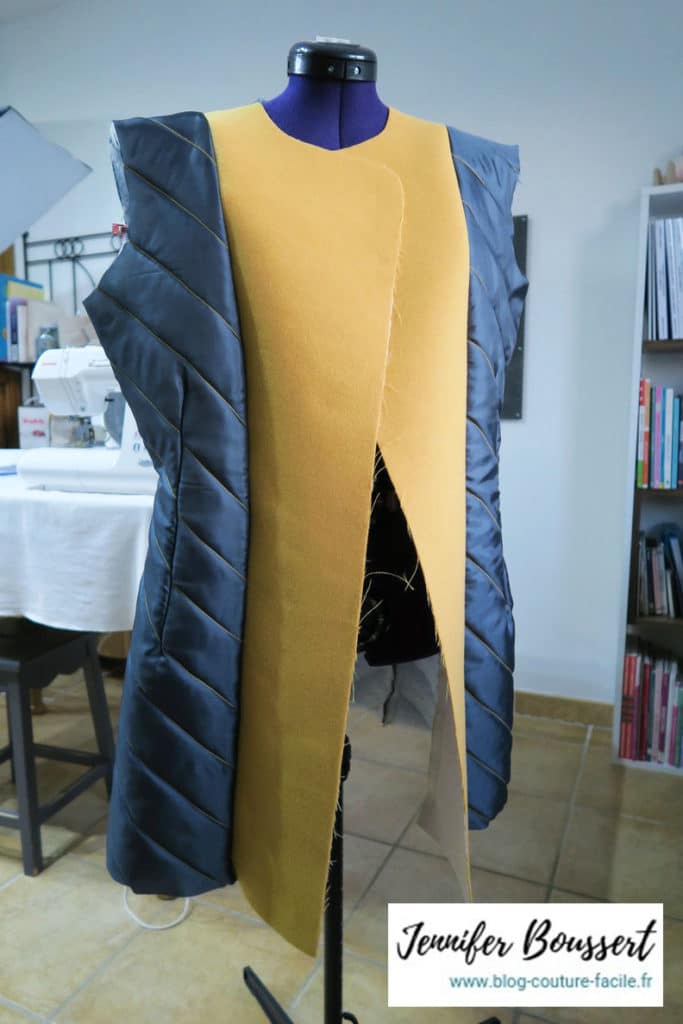 doublure matelassee manteau avec parementure