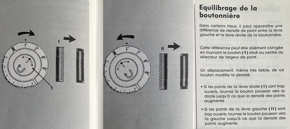 Equilibrage de la boutonnière