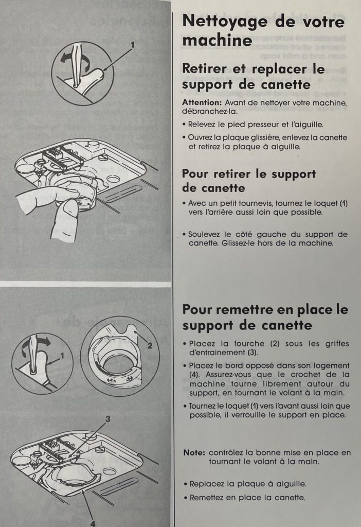 Nettoyage de la machine à coudre Singer Prima 20