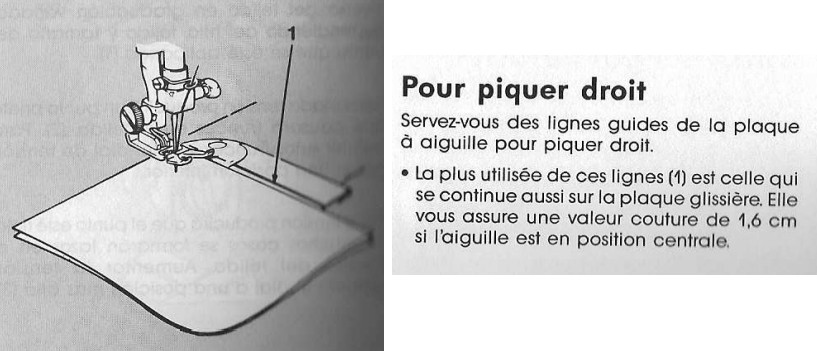 piquer droit avec la machine à coudre