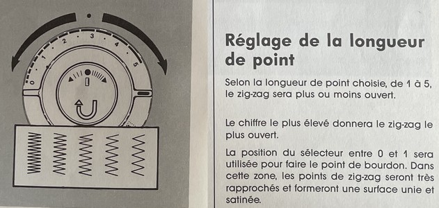 Réglage de la longueur du point zigzag