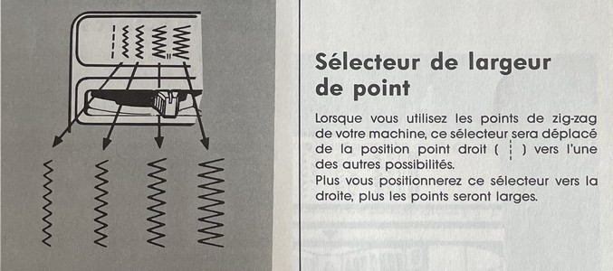 sélecteur largeur de point pour zigzag