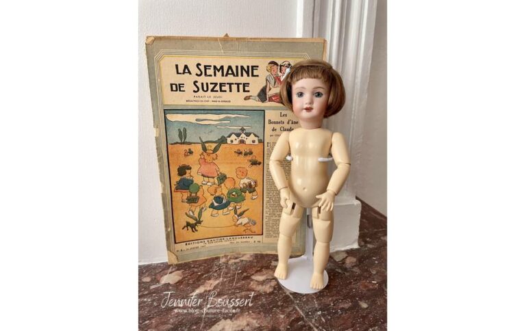 Paire De Souliers BLEUETTE - Brodequins GL Pour Poupée Ancienne - Boîte D'origine