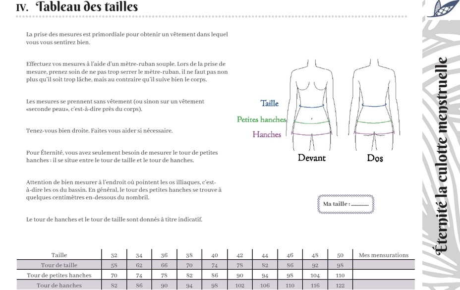 tableau des tailles culotte-menstruelle