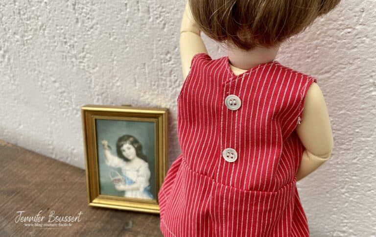 Robe Pour Poupée Bleuette 29 Cm – Coton Vintage
