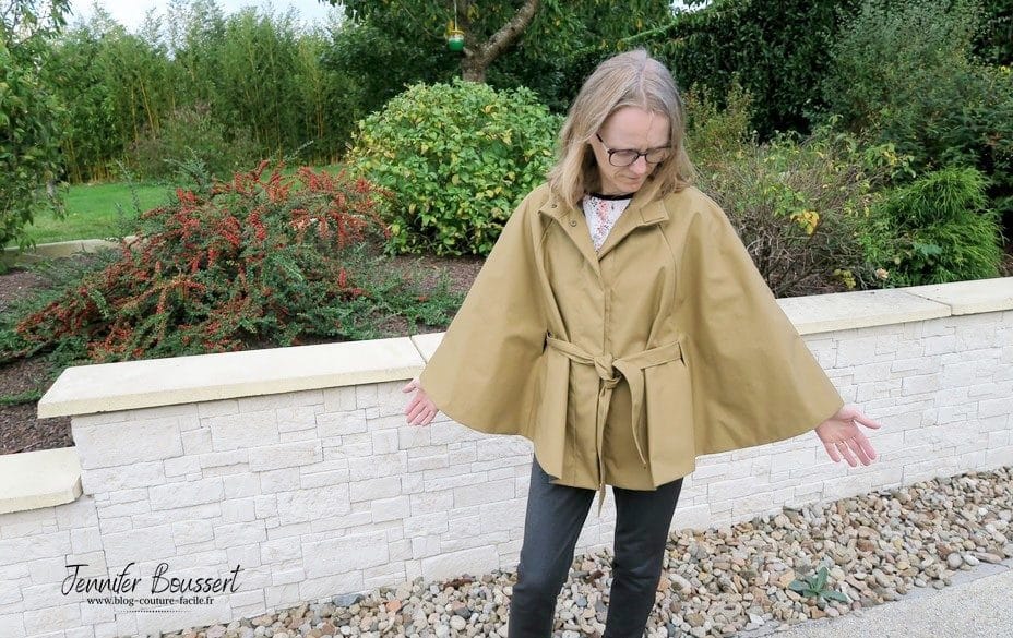 cape avec gabardine enduite camel 