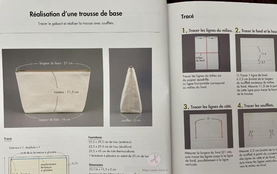 Réalisation en couture d'une trousse de base