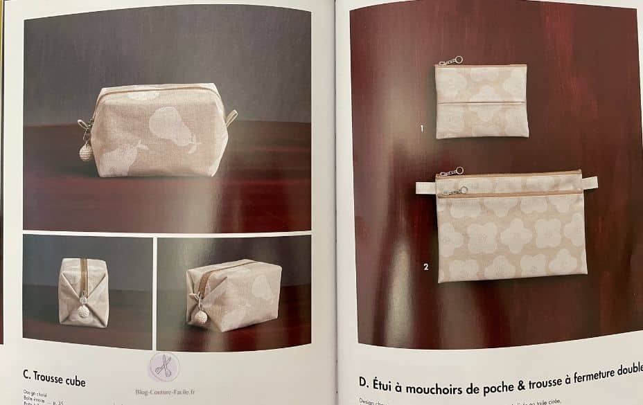 Trousse cube et étui à mouchoirs