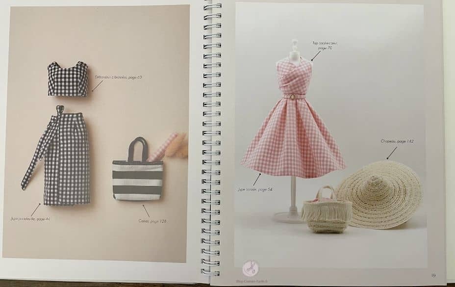 chapeau et sac en raphia pour poupée Barbie