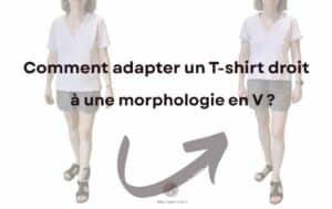 Miniature article couture : comment adapter un T-shirt droit à une morphologie en V (avant/après)