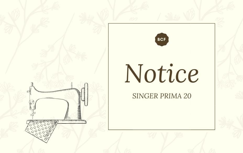 notice singer prima 20
